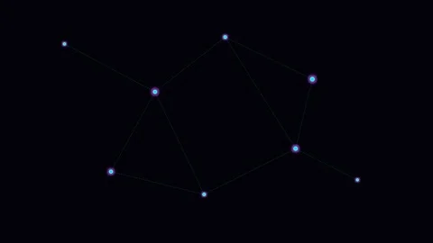 Minimalist representation of a constellation glowing against deep black space Stockbeeldmateriaal 338310359