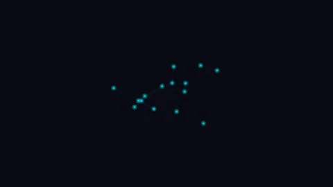 A minimalist representation of the constellation pisces against deep black Stock Footage 336263548