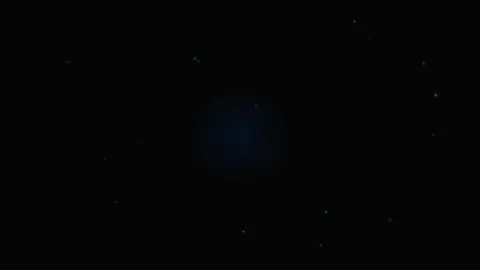 Minimalist representation of planetary bodies orbiting in deep dark space Stock Footage 339617582