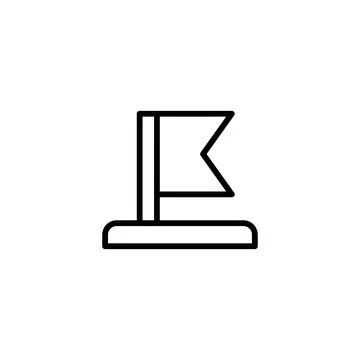 Minimalist representation of a singular stylized flag, symbolizing achievem.. Stock Illustration