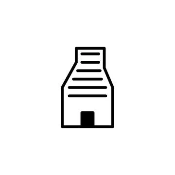 Minimalist representation of a stylized building facade with layered horizo.. Ilustración de archivo