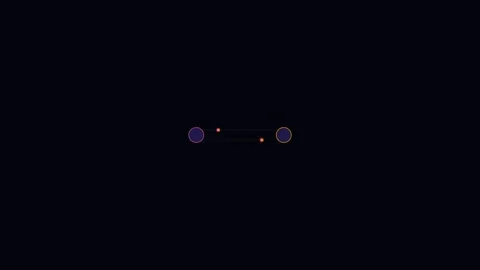 Minimalist representation of two dark blue circles and two small red dots Stock Footage 338311321