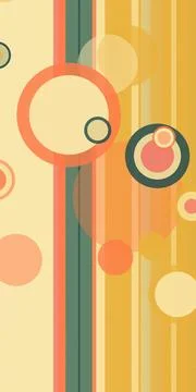 A minimalist retro abstract pattern with circles and vertical stripes in wa.. Stock Illustration