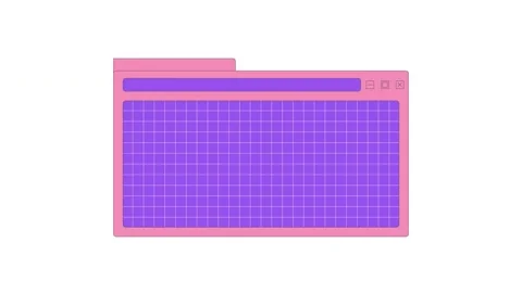 Minimalist Retro UI Grid Interface in Pink and Purple on White 動画素材 346617956