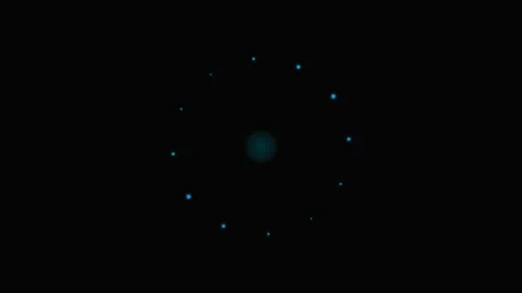 Minimalist ring of glowing blue dots arranged in a perfect circle pattern Stock Footage 339619371
