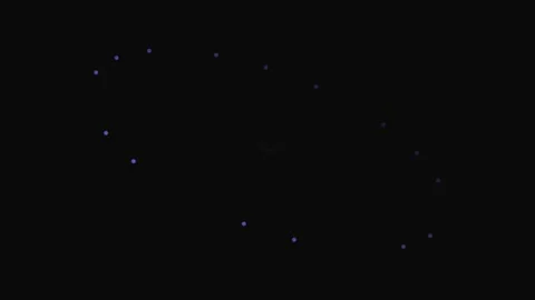Minimalist ring of glowing blue light dots on a deep black background Stock Footage 339615322
