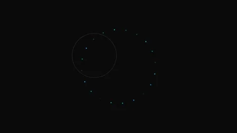 Minimalist ring of glowing light particles against a deep black background Vídeos de archivo 339619184
