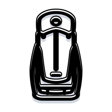 Minimalist robot head icon facing forward Illustrazione stock