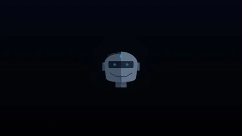 Minimalist robot head illustration Видео 336477156