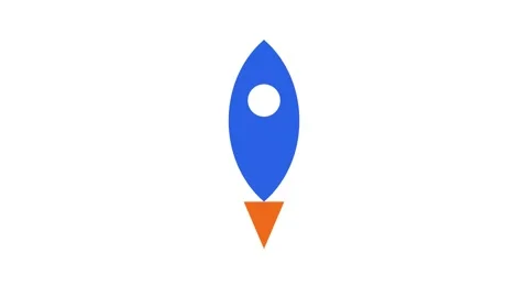 Minimalist rocket animation, flat launch symbol for tech and startup branding Stock Footage 338188918