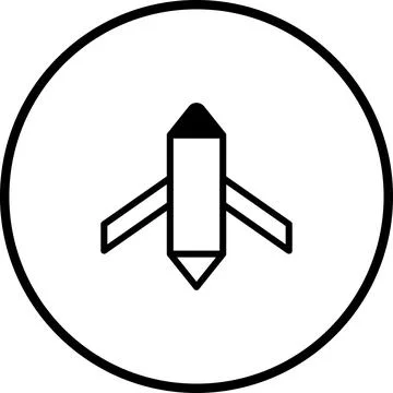 Minimalist Rocket Icon in Circular Frame: A Symbol of Launch, Growth and In.. Stock Illustration