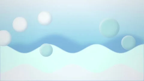 Minimalist rolling hills and floating spheres drift in a seamless loop Stock Footage 342519338