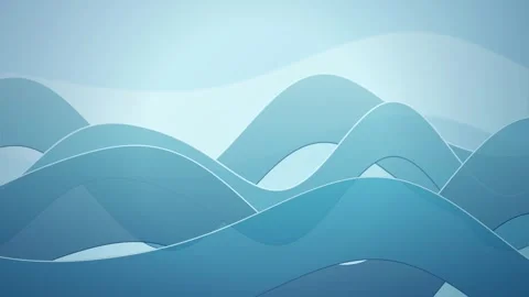 Minimalist rolling waves flow in a seamless loop Stock Footage 341070705