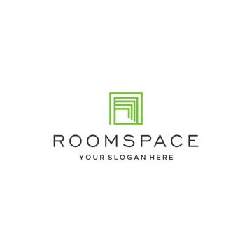 Minimalist ROOMSPACE real estate Logo design Stock Illustration