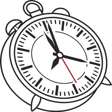 Minimalist Round Clock Outline Vector Icon for Scheduling Stock Illustration