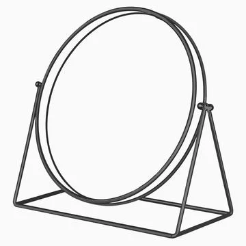Minimalist Round Mirror with Simple Frame Stock Illustration