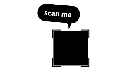 Minimalist SCAN ME SCAN HERE icon with focus frame Stock Footage 341083438