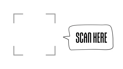 Minimalist SCAN ME SCAN HERE icon with focus frame Stock Footage 341193429
