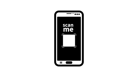 Minimalist SCAN ME SCAN HERE icon with focus frame Stock Footage 341193458