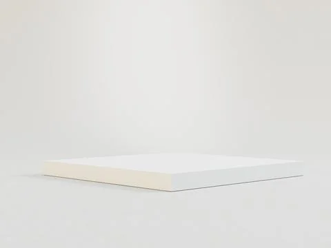 Minimalist scene with a flat, uniform object possibly a book or box on an eve Illustration