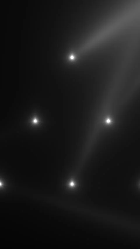 Minimalist Scene With Glowing Light Points And Beams, Black Backdrop Stock Footage 324852583