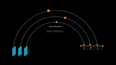 Minimalist Sci-Fi Cyberspace Network Interface with Data Transfer Progress Stock Footage 339770567