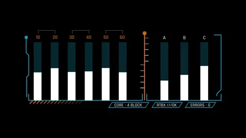Minimalist Sci-Fi UI Element: System Resource Monitoring and Load Visualization Stock Footage 339770577