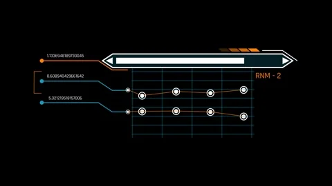 Minimalist Sci-Fi UI Element with Data Flow Analysis and Grid Chart Stock Footage 339770578