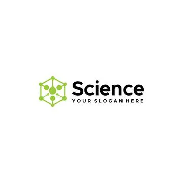 Minimalist Science moleculer hexagon logo design Stock Illustration