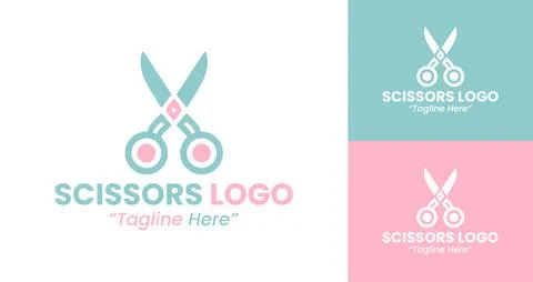 Minimalist Scissors Logo Stock-Illustration
