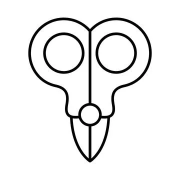 Minimalist Scissors Outline Vector Illustration Stock Illustration