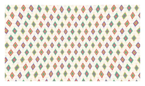 Minimalist seamless background with rows of small colorful diamond shapes i.. Stock Illustration