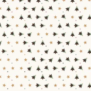 Minimalist seamless Christmas tree pattern vector illustration overhead for.. Stock Illustration