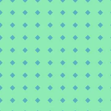Minimalist seamless geometric pattern with blue diamond shapes on mint gree.. Stock Illustration