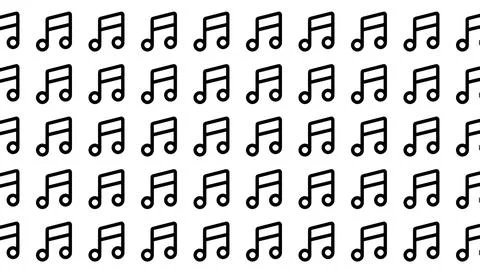 Minimalist seamless pattern with black musical notes on a white background .. Stock Illustration
