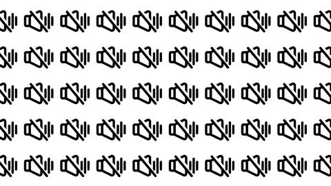Minimalist seamless pattern of black mute speaker icons on a white background Illustrazione stock