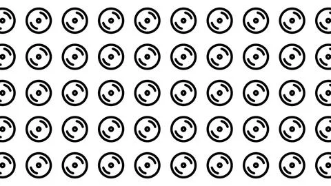 Minimalist Seamless Pattern of Compact Disc and DVD Icons on White Background 스톡 일러스트