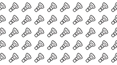 Minimalist seamless pattern of makeup brush line icons on white background .. Stock Illustration