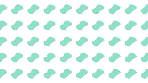 Minimalist Seamless Pattern of Mint Green Organic Fluid Shapes on a White B.. Illustrazione stock