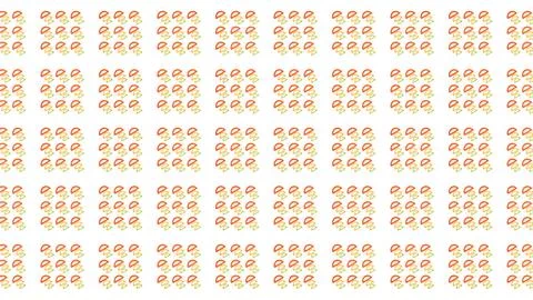 Minimalist seamless pattern with orange and green geometric line art shapes.. Stock Illustration