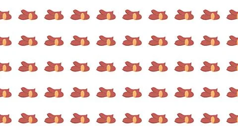 Minimalist seamless pattern of stylized sweet potatoes on white background .. Stock Illustration