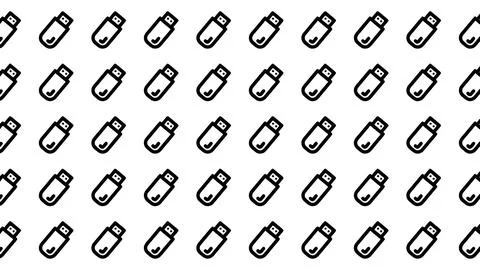 Minimalist seamless pattern of USB flash drive icons for technology and dat.. Stock Illustration