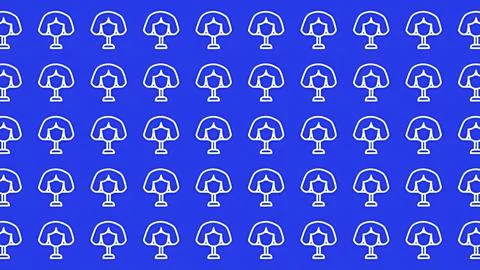 Minimalist seamless pattern of white female avatar icons on a vibrant blue .. 스톡 일러스트
