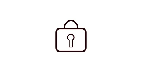 Minimalist security lock outline animation on white background concept feat.. Video stock 335115240