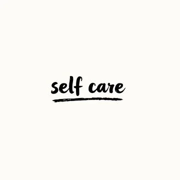 Minimalist Self Care Message With Brush Script Font Stock Illustration