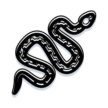 Minimalist serpent outline creating abstract animal icon Stock Illustration