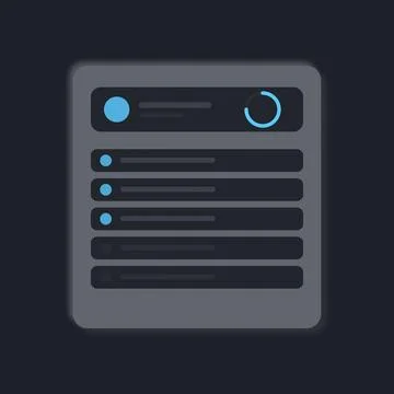 Minimalist server rack with blue LED indicators Stock Illustration