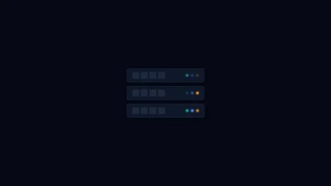Minimalist server rack icon representing data center infrastructure cloud 库存影片 336262500