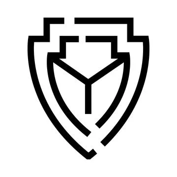 Minimalist shield logo representing data security and cyber protection Illustrazione stock