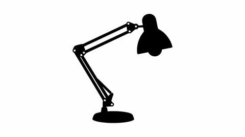 Minimalist Silhouette of an Adjustable Architect Desk Lamp Stock Illustration